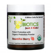 Sunbiotics, Just 4 Kids! Potent Probiotics with Organic Prebiotics Powder, Bountiful Berry, 2 oz (57 g)