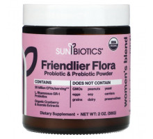 Женское здоровье Sunbiotics, Friendlier Flora, смесь для женщин, порошок с пробиотиками и пребиотиками, 56 г (2 унции)