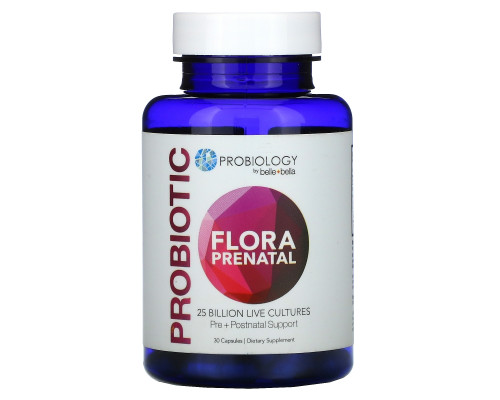 Belle+Bella, Probiology, Probiotic Flora Prenatal, 25 Billion CFU, 30 Capsules Belle+Bella, Probiology, Probiotic Flora Prenatal, 25 Billion CFU, 30 Capsules