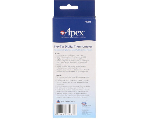 Apex, Flex-Tip Digital Thermometer, 1 Thermometer Apex, Flex-Tip Digital Thermometer, 1 Thermometer