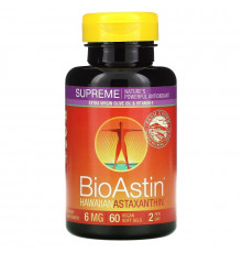 Nutrex Hawaii, BioAstin Supreme, 6 мг, 60 желатиновых капсул