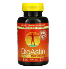Антиоксиданты Nutrex Hawaii, BioAstin, гавайский астаксантин, 4 мг, 120 мягких таблеток