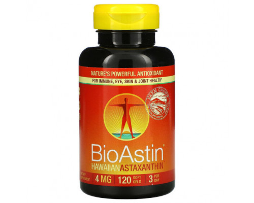 Антиоксиданты Nutrex Hawaii, BioAstin, гавайский астаксантин, 4 мг, 120 мягких таблеток Антиоксиданты Nutrex Hawaii, BioAstin, гавайский астаксантин, 4 мг, 120 мягких таблеток