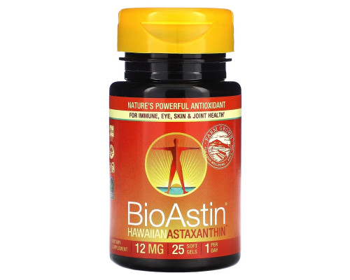 Nutrex Hawaii, BioAstin, 12 мг, 25 гелевых капсул Nutrex Hawaii, BioAstin, 12 мг, 25 гелевых капсул