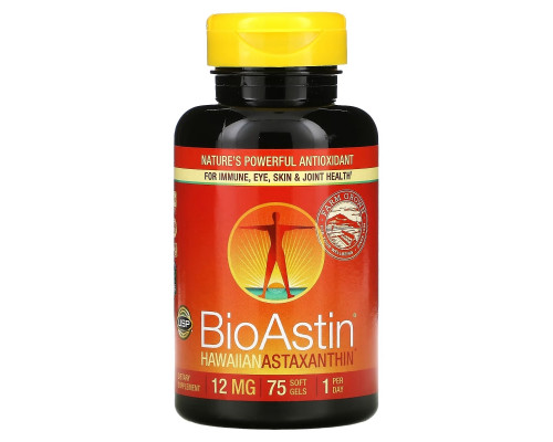 Nutrex Hawaii, BioAstin, 12 мг, 75 гелевых капсул Nutrex Hawaii, BioAstin, 12 мг, 75 гелевых капсул