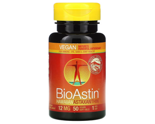 Nutrex Hawaii BioAstin Гавайский астаксантин 12 мг 50 веганских капсул Nutrex Hawaii BioAstin Гавайский астаксантин 12 мг 50 веганских капсул
