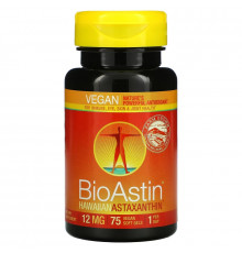 Nutrex Hawaii BioAstin Гавайский астаксантин 12 мг 75 веганских капсул
