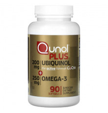 Коэнзим Q10 Qunol, Плюс убихинол и омега-3, 200 мг + 250 мг, 90 мягких таблеток