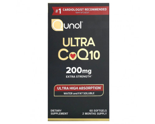 Коэнзим Q10 Qunol, Ultra CoQ10, дополнительная сила действия, 200 мг, 60 мягких таблеток Коэнзим Q10 Qunol, Ultra CoQ10, дополнительная сила действия, 200 мг, 60 мягких таблеток