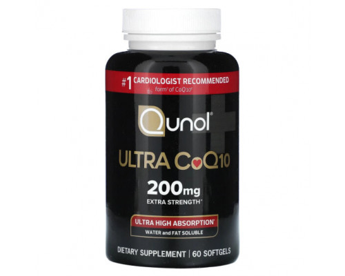 Коэнзим Q10 Qunol, Ultra CoQ10, дополнительная сила действия, 200 мг, 60 мягких таблеток Коэнзим Q10 Qunol, Ultra CoQ10, дополнительная сила действия, 200 мг, 60 мягких таблеток