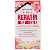 ReserveAge Nutrition, Keratin Hair Booster, с биотином и ресвератролом, 60 капсул