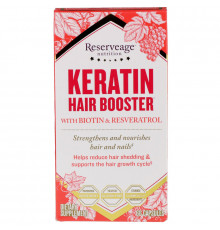 ReserveAge Nutrition, Keratin Hair Booster, с биотином и ресвератролом, 60 капсул