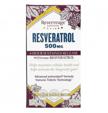 ReserveAge Nutrition, Ресвератрол, 500 мг, 60 вегетарианских капсул