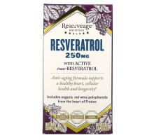 ReserveAge Nutrition, Ресвератрол, клеточная антивозрастная формула, 250 мг, 60 вегетарианских капсул