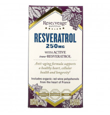 ReserveAge Nutrition, Ресвератрол, клеточная антивозрастная формула, 250 мг, 60 вегетарианских капсул