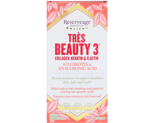 ReserveAge Органические вещества Tres Beauty 3 90 капсул ReserveAge Органические вещества Tres Beauty 3 90 капсул