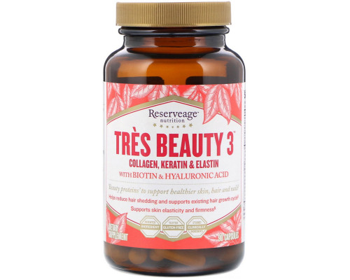 ReserveAge Органические вещества Tres Beauty 3 90 капсул ReserveAge Органические вещества Tres Beauty 3 90 капсул