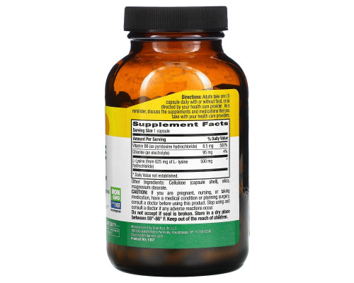 Country Life, L-Lysine, 500 mg, 100 Vegan Capsules Country Life, L-Lysine, 500 mg, 100 Vegan Capsules