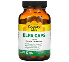 Country Life, DLPA (DL-фенилаланин) в капсулах, 1000 мг, 60 капсул