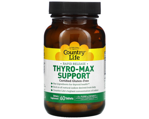 Country Life, Thyro-Max Support, 60 таблеток Country Life, Thyro-Max Support, 60 таблеток