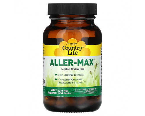 От аллергии Country Life, Aller-Max`` 50 веганских капсул От аллергии Country Life, Aller-Max`` 50 веганских капсул