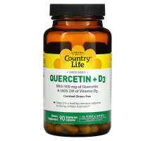 Country Life, Quercetin + D3, 90 Vegetarian Capsules