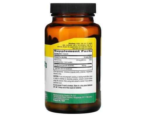 Country Life, Quercetin + D3, 90 Vegetarian Capsules Country Life, Quercetin + D3, 90 Vegetarian Capsules