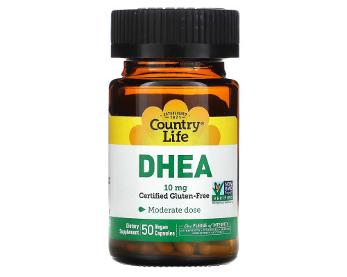Country Life, DHEA, 10 mg, 50 Vegan Capsules Country Life, DHEA, 10 mg, 50 Vegan Capsules