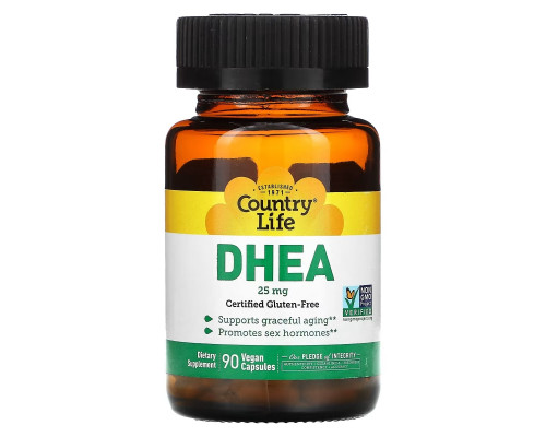 Country Life, DHEA, 25 mg, 90 Vegan Capsules Country Life, DHEA, 25 mg, 90 Vegan Capsules