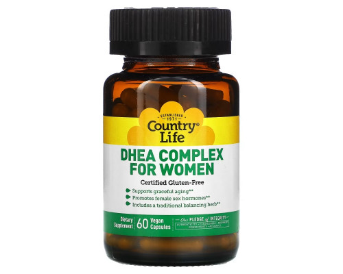 Country Life, DHEA Complex for Women, 60 Vegan Capsules Country Life, DHEA Complex for Women, 60 Vegan Capsules