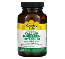 Country Life, Target-Mins, Calcium Magnesium Potassium, 90 Tablet