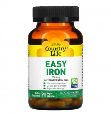Country Life, Easy Iron, 25 мг, 90 вегетарианских капсул