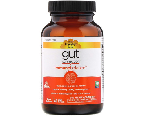 Country Life, Gut Connection, Immune Balance, 60 Vegan Capsules Country Life, Gut Connection, Immune Balance, 60 Vegan Capsules