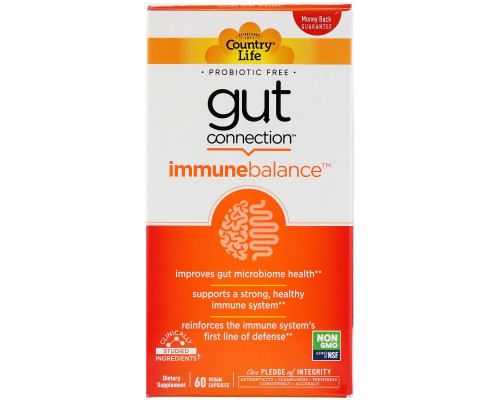 Country Life, Gut Connection, Immune Balance, 60 Vegan Capsules Country Life, Gut Connection, Immune Balance, 60 Vegan Capsules
