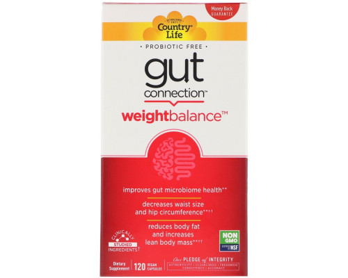 Country Life, Gut Connection, Weight Balance, 60 Vegan Capsules Country Life, Gut Connection, Weight Balance, 60 Vegan Capsules