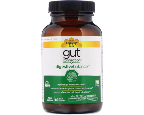 Country Life, Gut Connection, Digestive Balance, 60 Vegan Capsules Country Life, Gut Connection, Digestive Balance, 60 Vegan Capsules