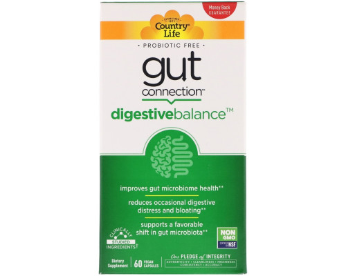 Country Life, Gut Connection, Digestive Balance, 60 Vegan Capsules Country Life, Gut Connection, Digestive Balance, 60 Vegan Capsules