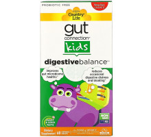 Country Life, Gut Connection, Digestive Balance, детская пищевая добавка, 60 жевательных таблеток с кисло-сладким вкусом