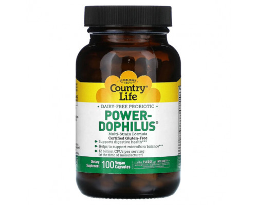 Для пищеварительной системы Country Life, Power-Dophilus`` 100 веганских капсул Для пищеварительной системы Country Life, Power-Dophilus`` 100 веганских капсул