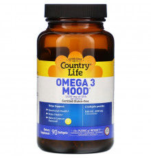 Country Life, Omega 3 Mood, с натуральным вкусом лимона, 90 желатиновых капсул