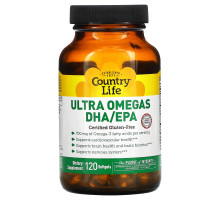 Country Life, Ultra Omegas DHA / EPA (ДГК / ЭПК), 120 желатиновых капсул