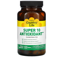 Country Life, Super 10 Antioxidant, антиоксидант, 120 таблеток