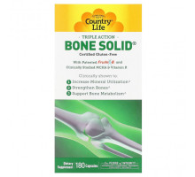 Кальций Country Life, Triple Action Bone Solid, 180 капсул