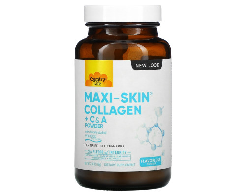Country Life, Maxi-Skin Collagen + C & A Powder, 2.74 oz (78 g) Country Life, Maxi-Skin Collagen + C & A Powder, 2.74 oz (78 g)