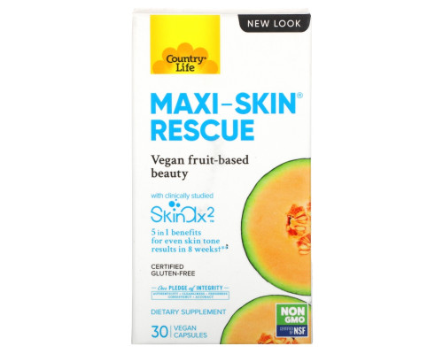 Country Life, Maxi-Skin Rescue, 30 капсул Country Life, Maxi-Skin Rescue, 30 капсул