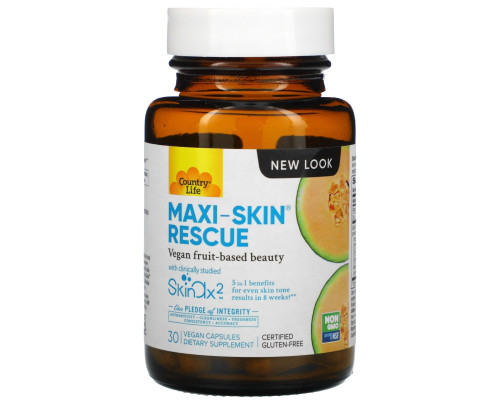 Country Life, Maxi-Skin Rescue, 30 капсул Country Life, Maxi-Skin Rescue, 30 капсул