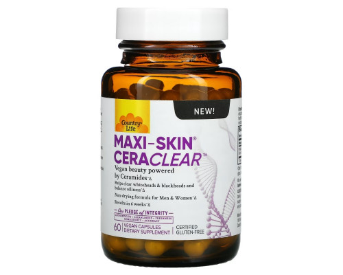 Country Life, Maxi-Skin Cera Clear, 60 Vegan Capsules Country Life, Maxi-Skin Cera Clear, 60 Vegan Capsules
