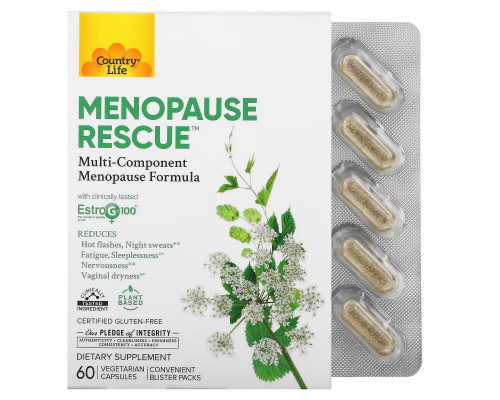 Country Life, Menopause Rescue, 60 Vegetarian Capsules Country Life, Menopause Rescue, 60 Vegetarian Capsules