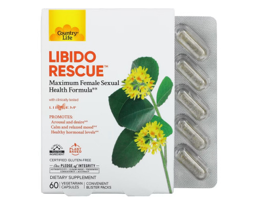 Country Life, Libido Rescue, 60 Vegetarian Capsules Country Life, Libido Rescue, 60 Vegetarian Capsules