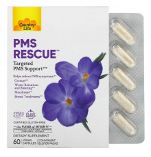 Country Life, PMS Rescue, Targeted PMS Support, 60 Vegan Capsules